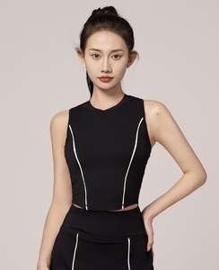 Nueva llegada 2024 sin mangas con almohadilla en el pecho Modest Gym Wear Golf Dress Gym Wear Outfit Fitness Tennis Dress Set - Product Image 2