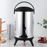 Vente en gros RRR Baril chauffant électrique en acier inoxydable à isolation thermique avec contrôle manuel de la température 10L pour thé au lait et bubble tea avec robinet