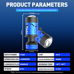 Xenplus Extremadamente brillante P24B Mini proyector H4 de alta potencia de <span class=keywords><strong>170</strong></span> vatios 56000LM Bombillas de faros LED con foco de luz de haz Alto y Bajo - Product Image 6