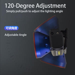 Lampe frontale extérieure à LED ultra-lumineuse, 8+1 modes, en alliage d'aluminium, étanche IP54, batterie <span class=keywords><strong>rechargeable</strong></span>, faisceau réglable, détection de mouvement - Product Image 3