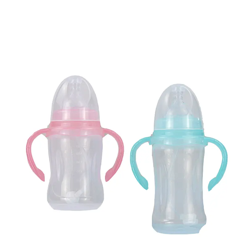 Grosir kualitas tinggi Anti kuman botol susu bayi silikon botol susu bayi standar kartun untuk bayi baru lahir