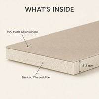 Panneau mural flexible en charbon de bambou, surface mate, couleur personnalisable, pour chambres d'hôtel et zones de réception de bureaux