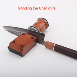 Kit Affilacoltelli da Cucina in Acciaio Inox con Diamante, Affilatore Rotante in Legno di Faggio a Doppia Faccia, Grana Media 15/20 Gradi Personalizzabile - Product Image 5