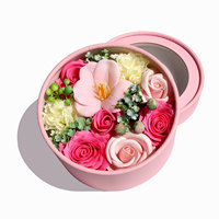 Kotak Hadiah Bunga Sabun Jendela Bundar AIDA 16.5x16.5x10CM Hadiah Hari Valentine BARU DATANG Harga Pabrik Grosir