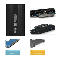 Casing Hard Drive Eksternal, Enclosure HDD, Box OEM, Status Plastik, Harga Pabrik, SATA USB 3 1 2 5, Warna Hitam Aluminium, Box