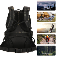 Sac à dos tactique imperméable, sac à dos de chasse tendance, sac Molle d'extérieur 50L, sac à dos de jour en polyester à grande capacité avec cadre interne