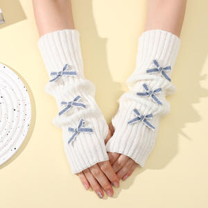 Gants d'automne et d'hiver pour femmes, style Lolita, avec manches ouvertes, avec <span class=keywords><strong>tas</strong></span> tricoté mi-long, chauds, gants de ballet au genou - Product Image 4