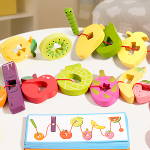 Juguete Educativo Montessori de Cuentas de <span class=keywords><strong>Madera</strong></span> para Enhebrar - Juego Ecológico de Enhebrado para Niños Preescolares y Pequeños, Juego de <span class=keywords><strong>Gusano</strong></span> que <span class=keywords><strong>Come</strong></span> Frutas - Product Image 6