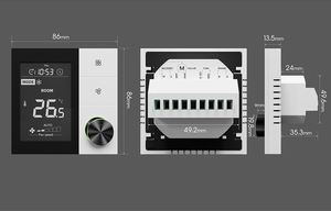 2025 nouveau bouton tactile AC220V EC0-10V 2/4 tuyaux 3 thermostats de bobine de ventilateur numérique à vitesse de ventilateur - Product Image 4