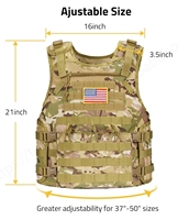 CVLIFE Vente en gros Gilet tactique camouflage Sac à fermeture éclair avec système de sangle Molle Gilet de sécurité réglable en nylon pour la chasse en plein air