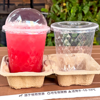 Gobelets jetables personnalisés en PP transparent avec couvercles et pailles pour café chaud/froid, thé au lait, jus et bubble tea