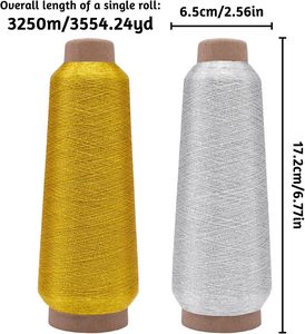 Fil à broder métallique de haute qualité, identique à l'argent pur japonais, couleur or pur, type MS ST, polyester - Product Image 3