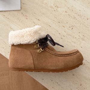 Bottes thermiques pour femmes en vente directe d'usine, bottes doublées de fourrure, bottes à la cheville tendance pour femmes - Product Image 4