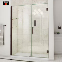Coin Quadrant Armoire de douche Salle de bain Porte de douche coulissante en verre trempé