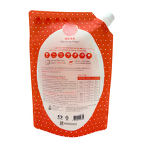 Sac d'emballage de recharge de détergent à lessive liquide debout en plastique réutilisable imprimé personnalisé sac à bec verseur avec pochette