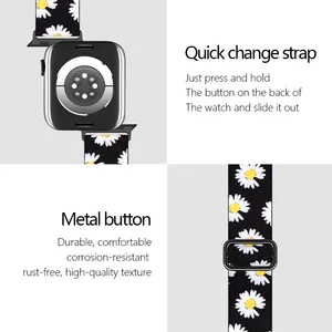 Buckle Fabric Nylon Painted Designer Smart Watch Strap For Apple Watch Wrist Band Adjustable Watch Strap