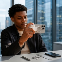 Pegangan Fotografi Ponsel Nirkabel dengan Dudukan Magnetik untuk Vlogging Luar Ruangan