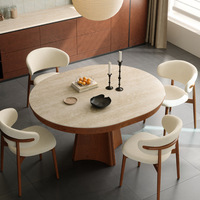 Table à manger ovale pliable en bois massif de style médiéval, double usage, avec chaises, mobilier moderne pour la maison