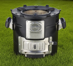 Estufa de leña doméstica en diseño portátil de acero inoxidable, ideal para uso al aire libre durante viajes de camping en África - Product Image 1