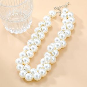 Collar de cadena de perlas grandes para mujer, Gargantilla con babero grande, nueva moda - Product Image 2