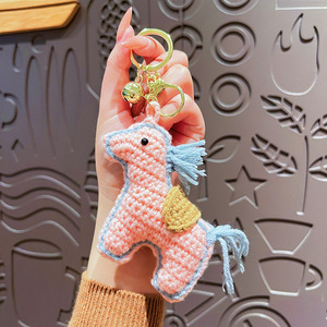 Handmade Crochet Pony Keychain Cute Horse Bag Charm Cartoon Animal <b>Keyring</b> for Girls Gift Kawaii <b>Mini</b> Horse Pendant - Product Image 5