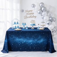 Housse de table rectangulaire personnalisable, motif univers, nappe réutilisable pour événements et fêtes