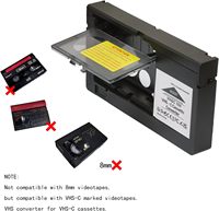 Adaptateur de cassette VHS-C en plastique alimenté par batterie pour caméscopes, lecteurs de magnétoscope, convertisseur VHS-C motorisé pour usage domestique