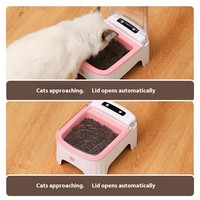 Nouvelle gamelle distributrice de nourriture pour animaux avec minuterie |   Bol pour animaux de compagnie avec ouverture automatique du couvercle, pour croquettes pour chats et chiens