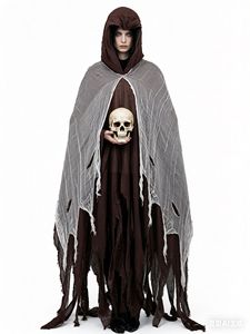Capa de Terror de Halloween HP para Hombre, Disfraz de Muerte con Capucha para Fiesta, Túnica de Cosplay de Ceñido al Cuero, Talla Adulto - Product Image 2