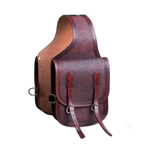 Vente en gros de sac de selle d'équitation de style occidental en cuir au design robuste avec plusieurs poches à vendre par les exportateurs - Product Image 1