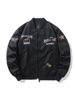 Blouson d'hiver rembourré pour motard avec broderie graphique, veste chaude