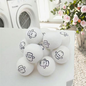 6pcs Reusable 7cm Wool Dryer <strong>Balls</strong> Custom Printed Organic Natural Fabric Softener Cleaning Laundry <strong>Washing</strong> <strong>Balls</strong> With Cotton Bag - Product Image 1