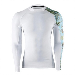 Wholesale Anti-UV Breathable MMA Rash Guard Sleeve Training <b>Compression</b> <b>Shirt</b> <b>Mens</b> Grappling Sports Shorts + Leggings Quick Dry - Product Image 3