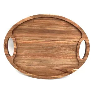 Custom Natural Wooden Sushi Dessert Platters Food Serving Tray Plate Tea Coffee Cup Candle Deco Trinket Tray Cheese Plate