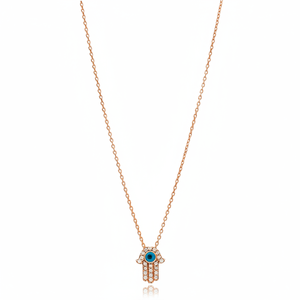 Hamsa ตาเรียบง่ายเสน่ห์ขายส่งแฮนด์เมดตุรกี925เงินสเตอร์ลิงสร้อยคอจี้เครื่องประดับ - Product Image 2