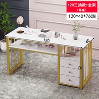 Table de manucure professionnelle résistante à l'acétone avec cadre métallique, station de salon de beauté et organisateur de rangement pour techniciennes d'ongles