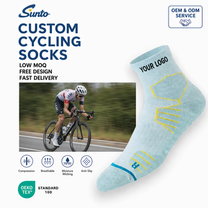Calzini da Ciclismo Personalizzati con Logo, Traspiranti, a Compressione, Antiscivolo, per Mountain Bike e Bici da Strada - Product Image 1