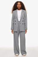 OEM Blazer personnalisé à revers cranté et manches longues pied-de-poule à double boutonnage Vestes de travail formelles pour femmes de bureau et de carrière