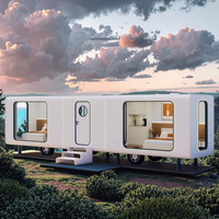 Capsule spatiale contemporaine de 9m en acier Cabine mobile Apple pour hôtel Zone scénique Maison Camping