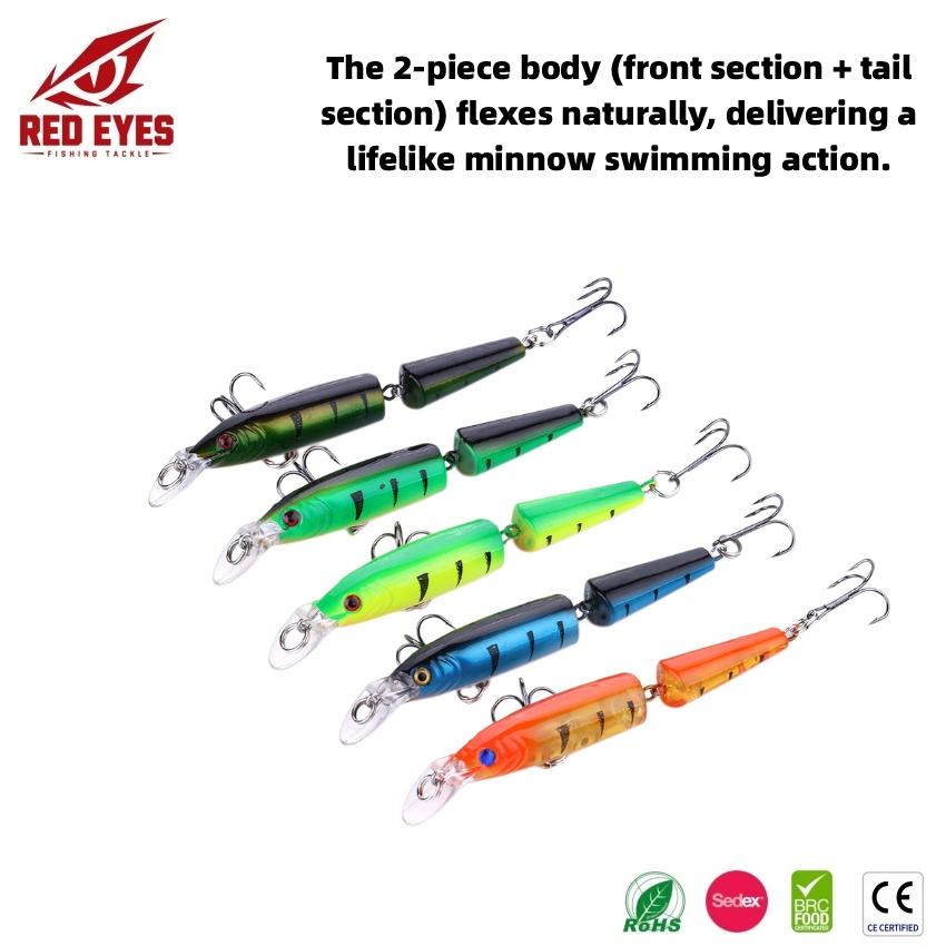 Red Eyes Multi Joint Bionic Fish Lure 5 Colors Hard Bait Diving Lip ...