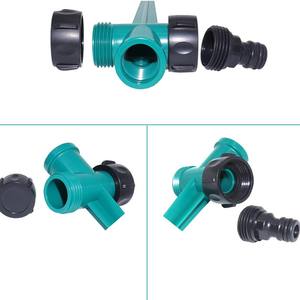 Conector de Agua para Jardín, Divisor en T, Adaptador de Manguera de Plástico Verde para Sistema de Riego, Uso con Manguera a Granel - Product Image 1