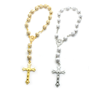 สร้อยข้อมือลูกประคำมุกพลาสติกขนาด6มม. ลายทางศาสนาประดับโต๊ะ Virgin Mary - Product Image 1