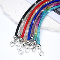 Gantungan Kunci Gelang Kristal Berkilau Berlian Imitasi Rhinestone, Tali Lanyard Kosong Grosir, Tali Pergelangan Tangan untuk Casing Ponsel, Aksesoris Gantungan Kunci Mobil