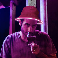 All'ingrosso da donna da uomo a Led Light up Party Festival Flash multicolore brillante a tesa larga pesce pescatore cappello cappello