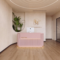 Comptoir de réception personnalisé moderne de haute qualité avec éclairage LED intégré pour caisse