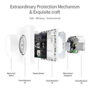Interruptor de atenuación inteligente LEDEAST RD01 Tuya, interruptor de pared de luz <span class=keywords><strong>WiFi</strong></span> estándar de la UE con Control de voz para uso doméstico inteligente - Product Image 5