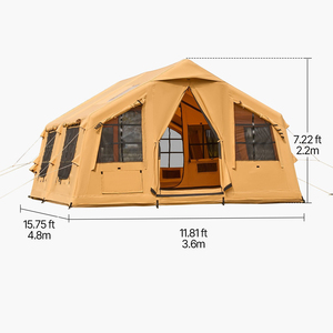 Inflatable <b>2</b> <b>Rooms</b> 1 Hall Family Camping <b>Tent</b> Heavy Duty Oxford Cloth Rain & Spacious for Self-Drive Trip Outdoor <b>Tent</b> 027 Spaci - Product Image 2