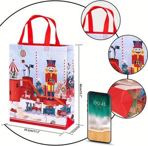 Custom Christmas Non-woven <b>Bags</b> Large Tote <b>Bags</b> <b>Gift</b> Non Woven Grocery Shopping <b>Bags</b> With Handles Reusable Waterproof - Product Image 2