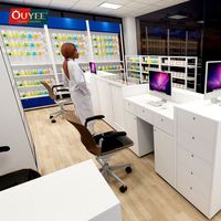 Étagères et présentoirs de pharmacie modernes, pliables, détachables et rotatifs pour les magasins de dispensaires, avec hauteur réglable