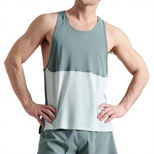 Débardeur Homme Sportif à Col Rond, Séchage Rapide, Blocs de Couleurs, Sans Manches, en Coton Tricoté, Jaune Uni, Léger - Product Image 4
